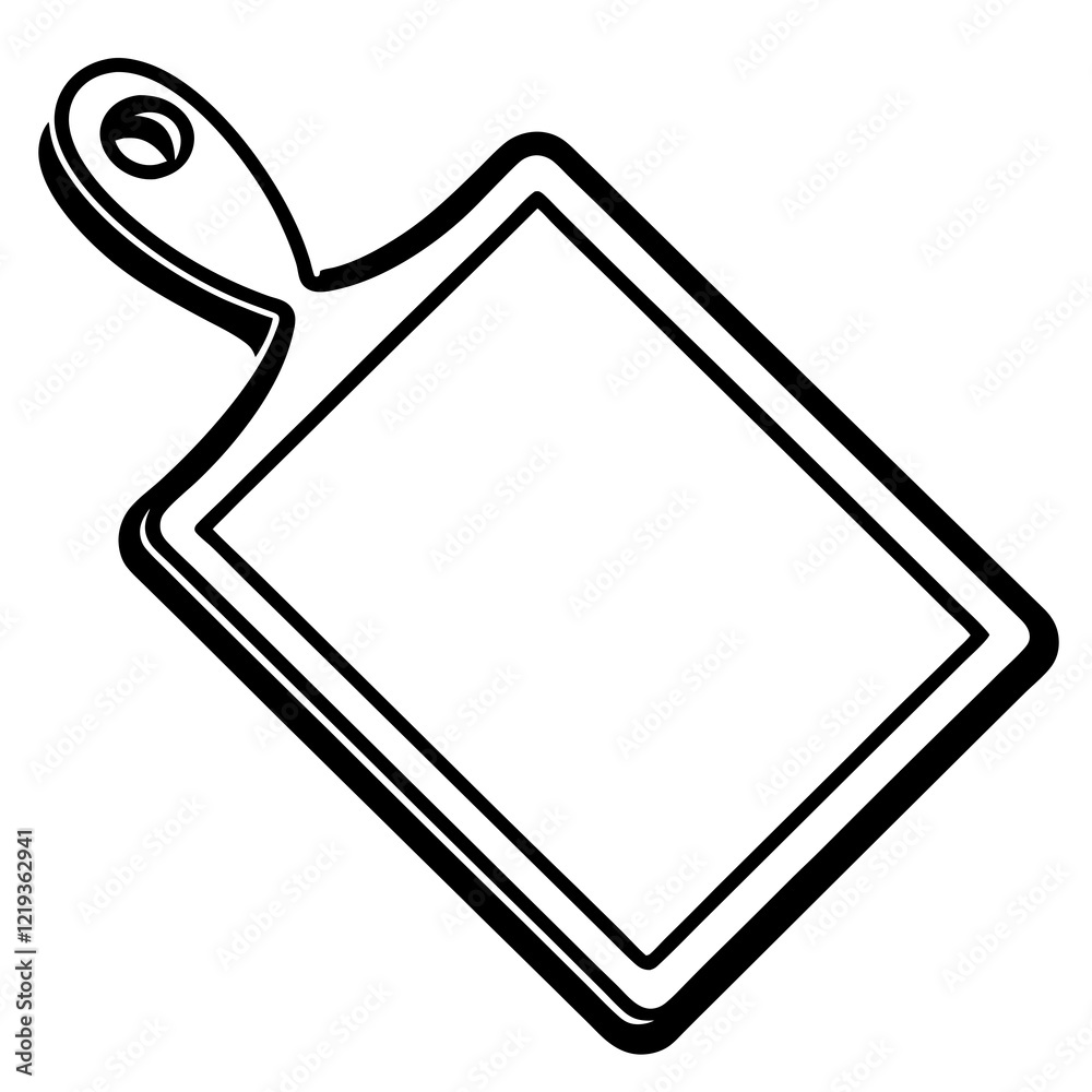 Minimalist Cutting Board Vector Line Art Minimalist Cutting Board Vector Line Art
