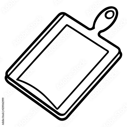 Minimalist Cutting Board Vector Line Art