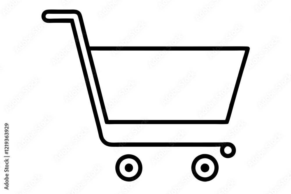 Sophisticated Shopping Cart Icon with Clean Lines – E-commerce Vector Design Sophisticated Shopping Cart Icon with Clean Lines – E-commerce Vector Design