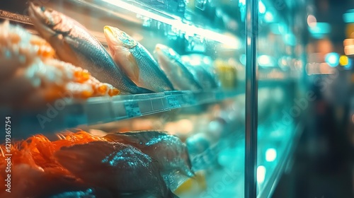 Fresh Seafood Display in Bright Aisles photo