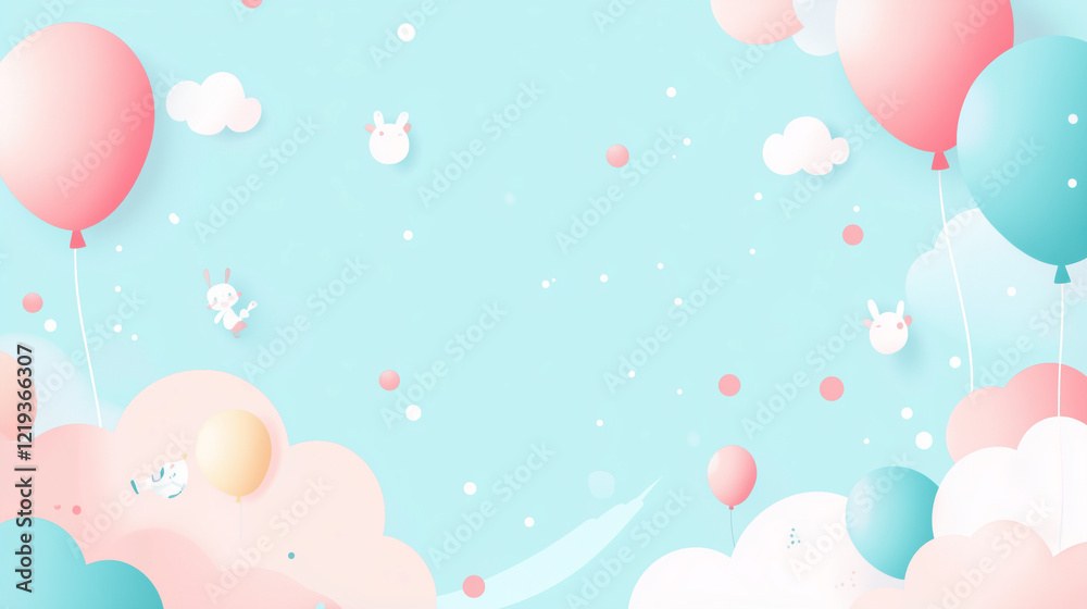 background with balloons with eggs background with balloons with eggs