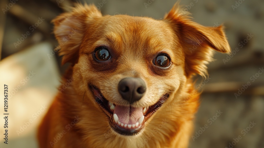A happy brown dog with a large grin A happy brown dog with a large grin