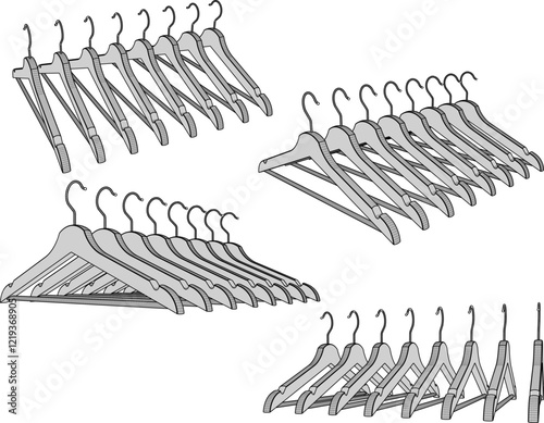 vector illustration of a clothes hanger design image that is displayed for display in a shop window