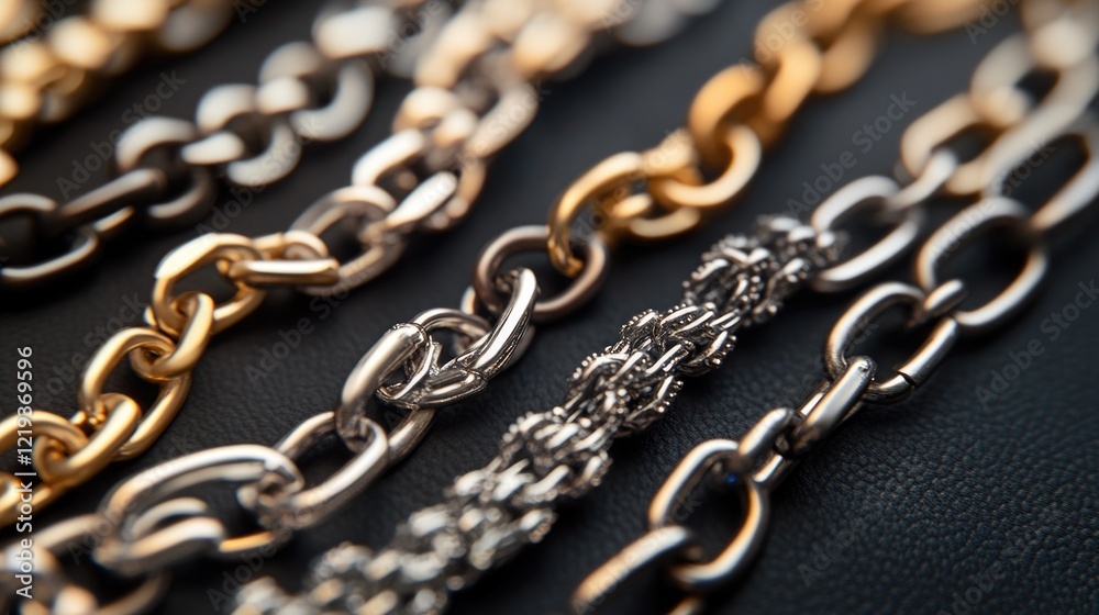Fototapeta premium A detailed shot of a collection of metal chains
