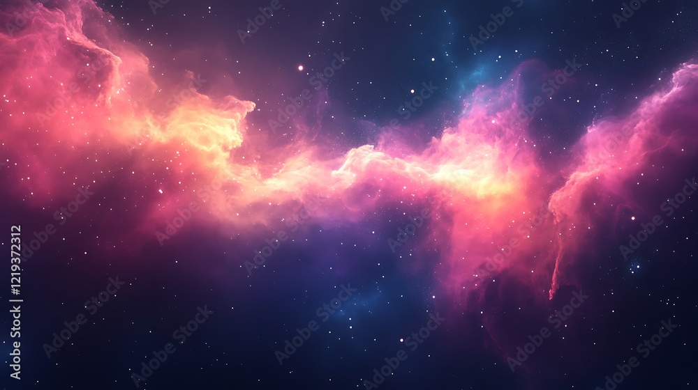 Cosmic Nebula Pink And Orange Hues Across Space Cosmic Nebula Pink And Orange Hues Across Space