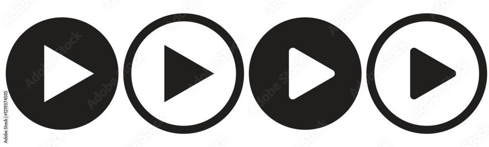 Play Icon set. Play button vector icon Play Icon set. Play button vector icon