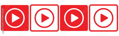 Free Download Play video icon, red buttons sign vector isolated on white background . Vector illustration EPS10. - GFXLoad