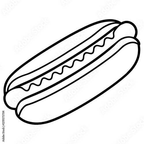 Minimalist Hot Dog Line Art Vector Design