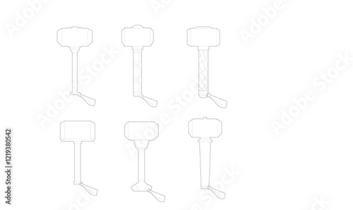 vector illustration of war hammer and axe weapon design for heroes 