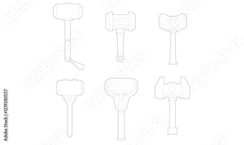 vector illustration of war hammer and axe weapon design for heroes 