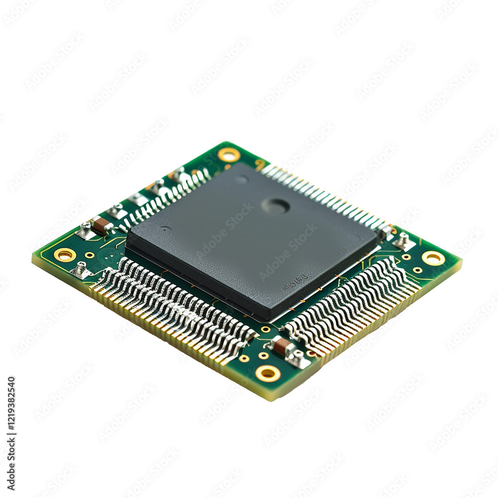 Integrated Circuit Chip on Green Circuit Board Technology Electronics Microchip Integrated Circuit Chip on Green Circuit Board Technology Electronics Microchip