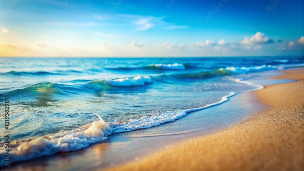 Obraz premium Serene Blue Ocean Seascape: Miniature Tilt-Shift Photography