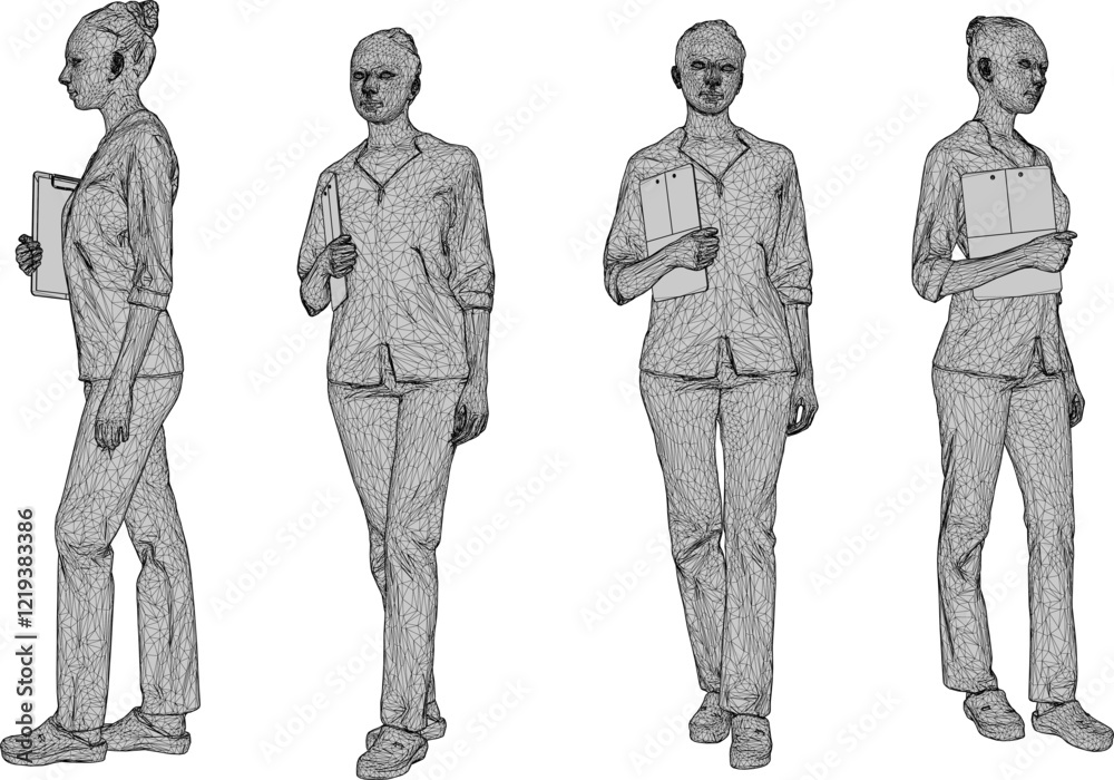 Fototapeta premium vector sketch design of nurse in hospital 