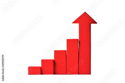 Financial Growth Charts Featuring Red Arrows on White
