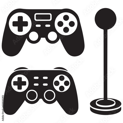 Gaming controller Silhouette, Gamepad vector icon illustration
