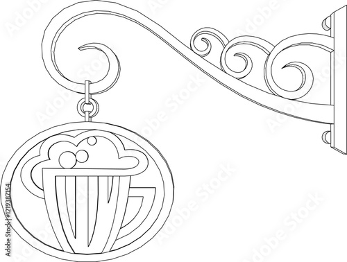 vector sketch of classic vintage ethnic shop window sign design 