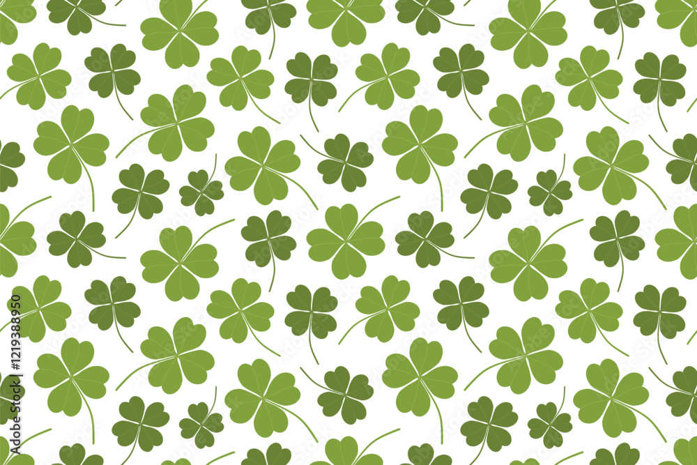seamless pattern with four-leaf clovers, St Patricks Day background, great for wrapping, textile, wallpaper, greeting card- vector illustration seamless pattern with four-leaf clovers, St Patricks Day background, great for wrapping, textile, wallpaper, greeting card- vector illustration