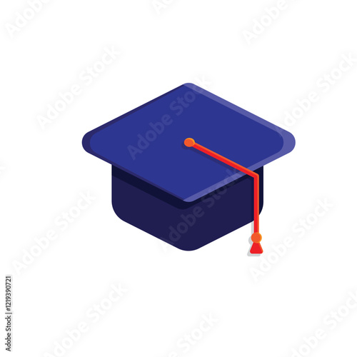 graduation icon. graduation cap toga vector. describes education, learning outcomes, undergraduate. for events, celebrations, flyers. flat color design style