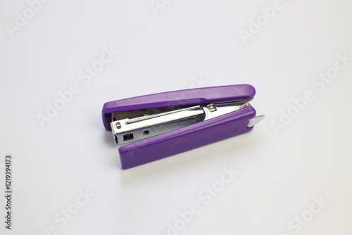 Purple Stapler Isolated on White Background