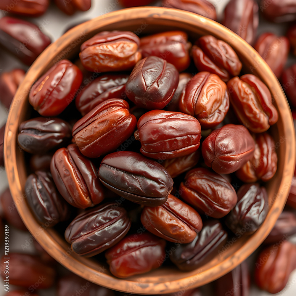 Obraz premium A bowl overflowing with fresh dates, symbolizing abundance, generosity, and cultural traditions