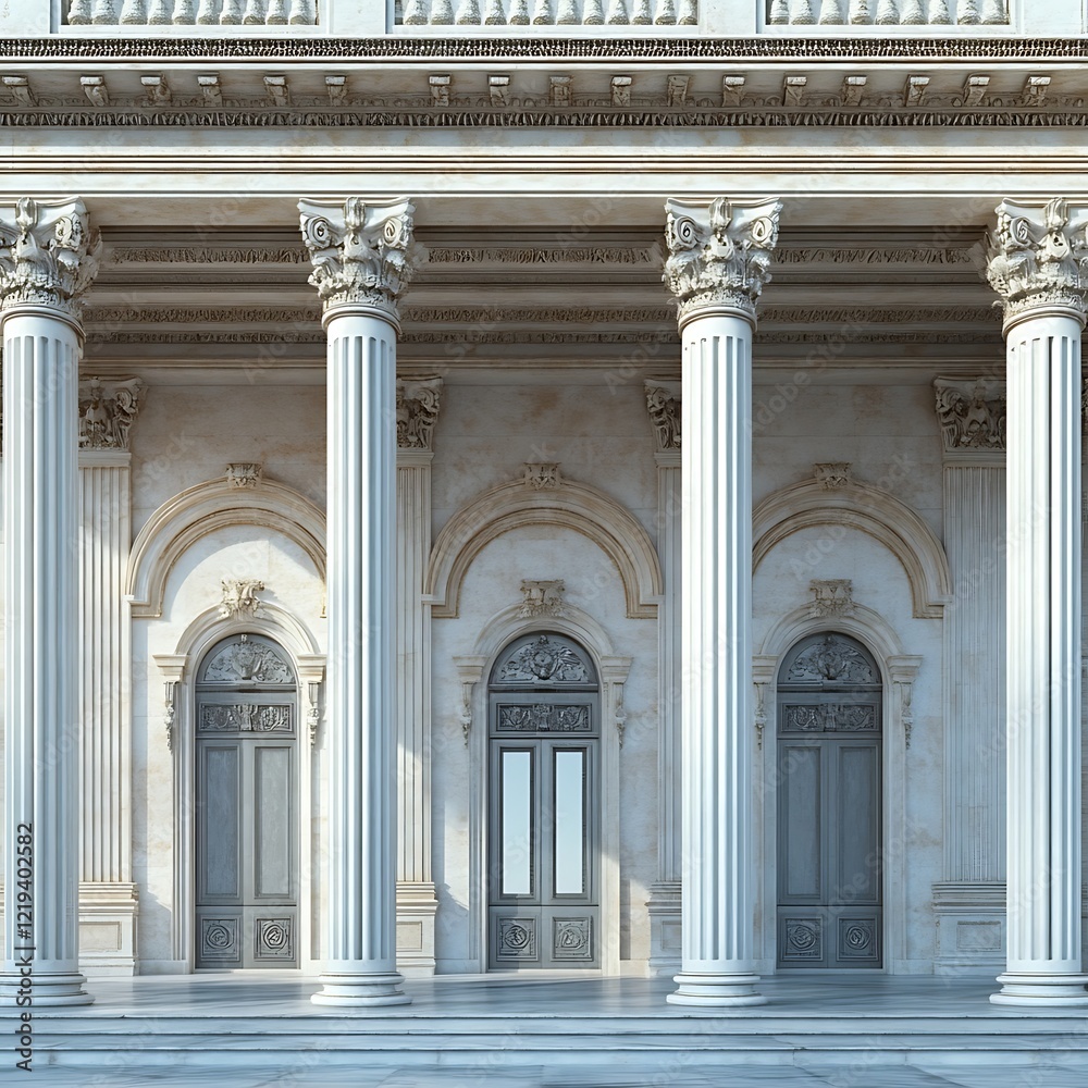 Fototapeta premium Decorative classical architectural ornate structural columns with elegant intricate designs