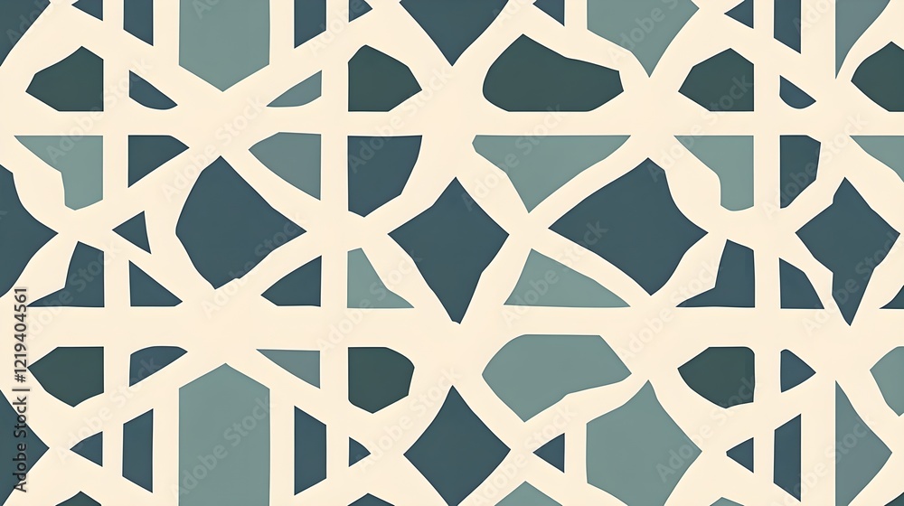 Fototapeta premium Minimalistic Arabic Geometric Pattern with Soft Color Palette