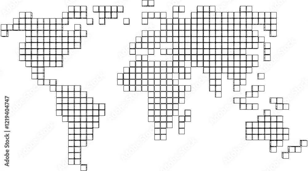 vector sketch of world map design with square pixel model.eps vector sketch of world map design with square pixel model.eps