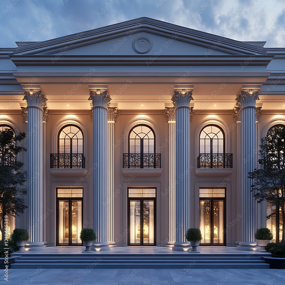 Obraz premium Elegant decorative classical columns in architectural designs with ornate structural elements
