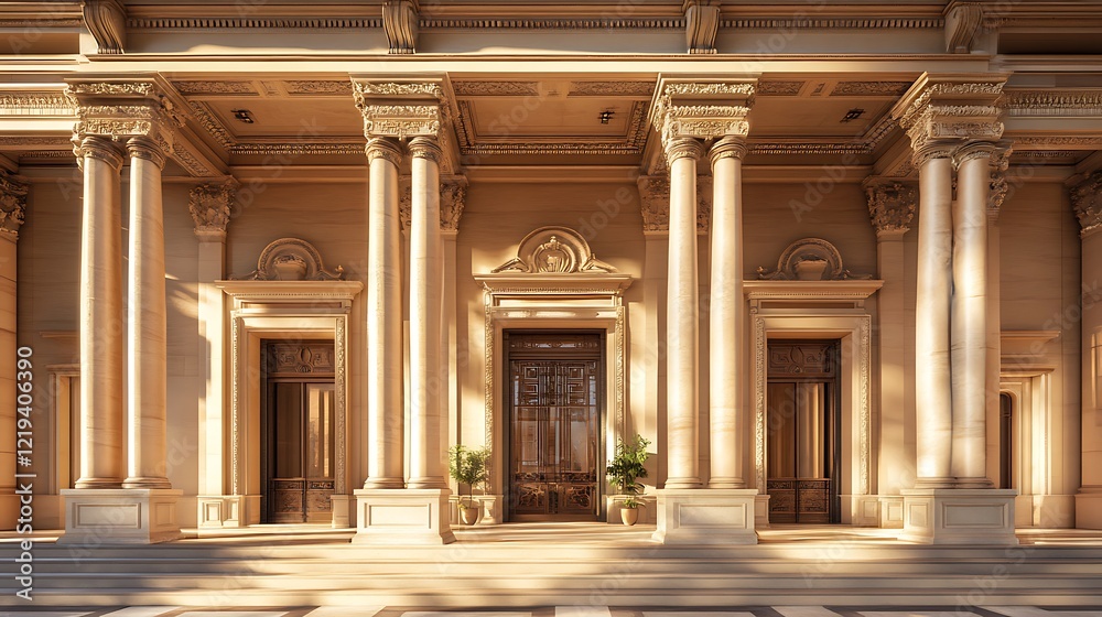 Obraz premium Ornate architectural refinements in classical decorative designs with elegant structural columns