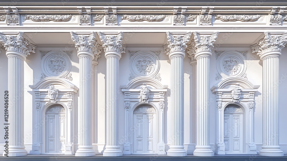 Fototapeta premium Ornate classical architectural designs with decorative columns and elegant structural elements