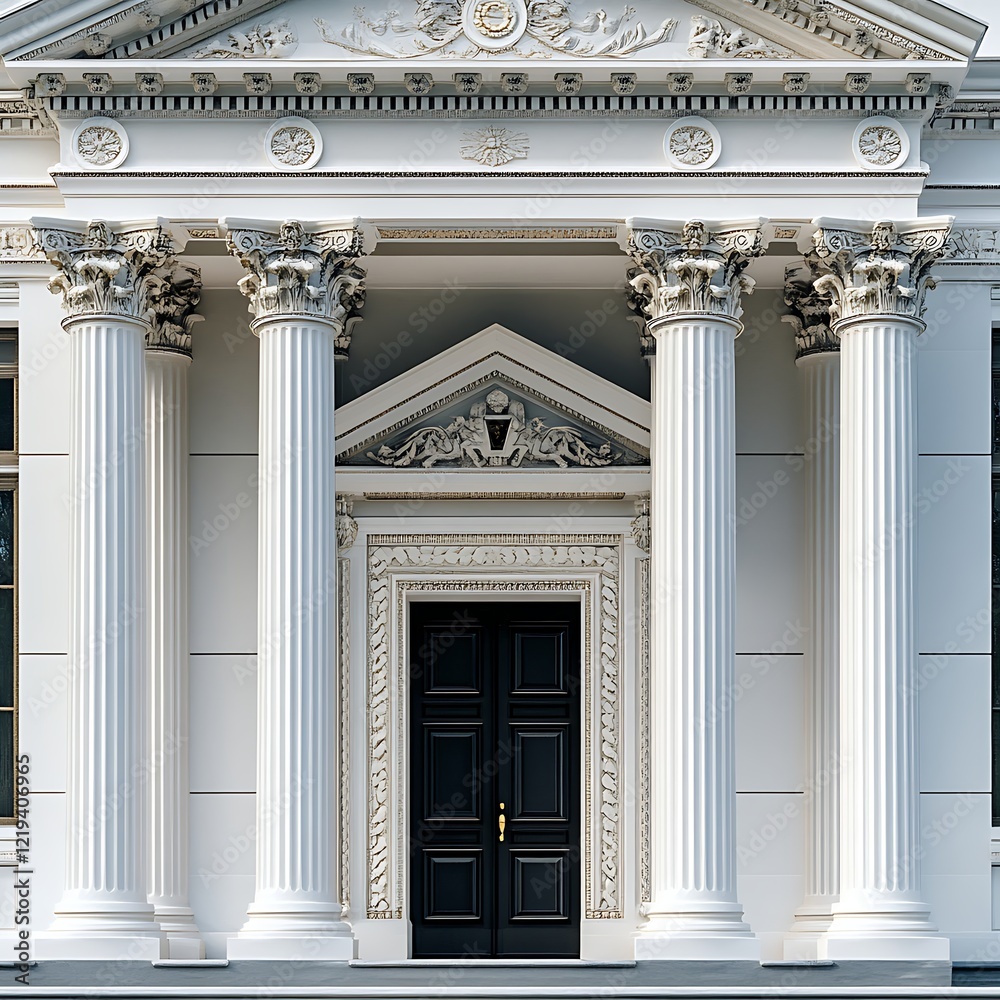 Fototapeta premium Ornate classical decorative columns enhancing elegant architectural structural designs with intricate details