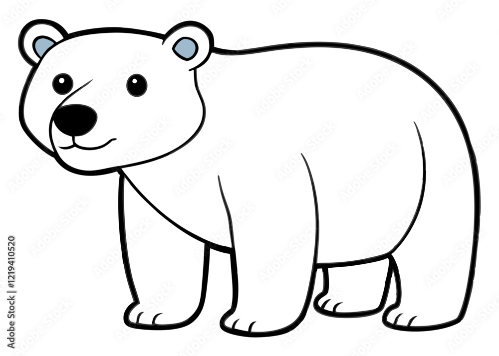 polar bear vector icon with white background. Wild animal silhouette polar bear vector icon with white background. Wild animal silhouette
