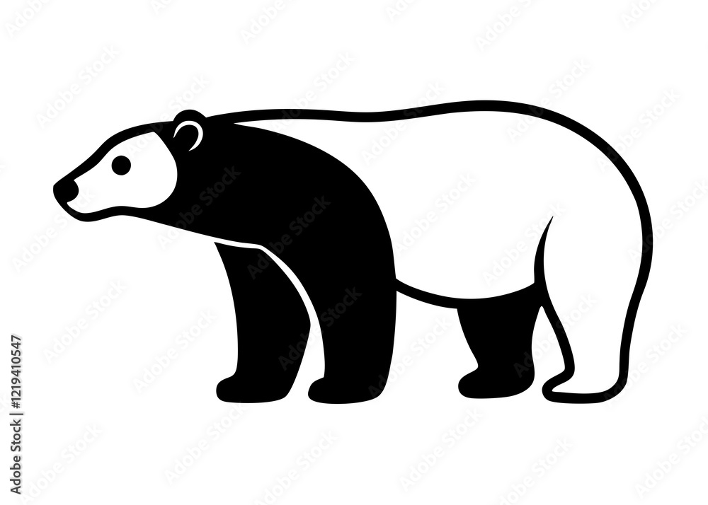 Obraz premium polar bear vector icon with white background. Wild animal silhouette