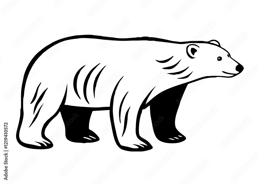 Obraz premium polar bear vector icon with white background. Wild animal silhouette