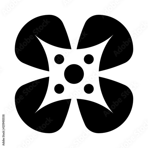 Bold Minimalism Geometric Flower Solid Icon