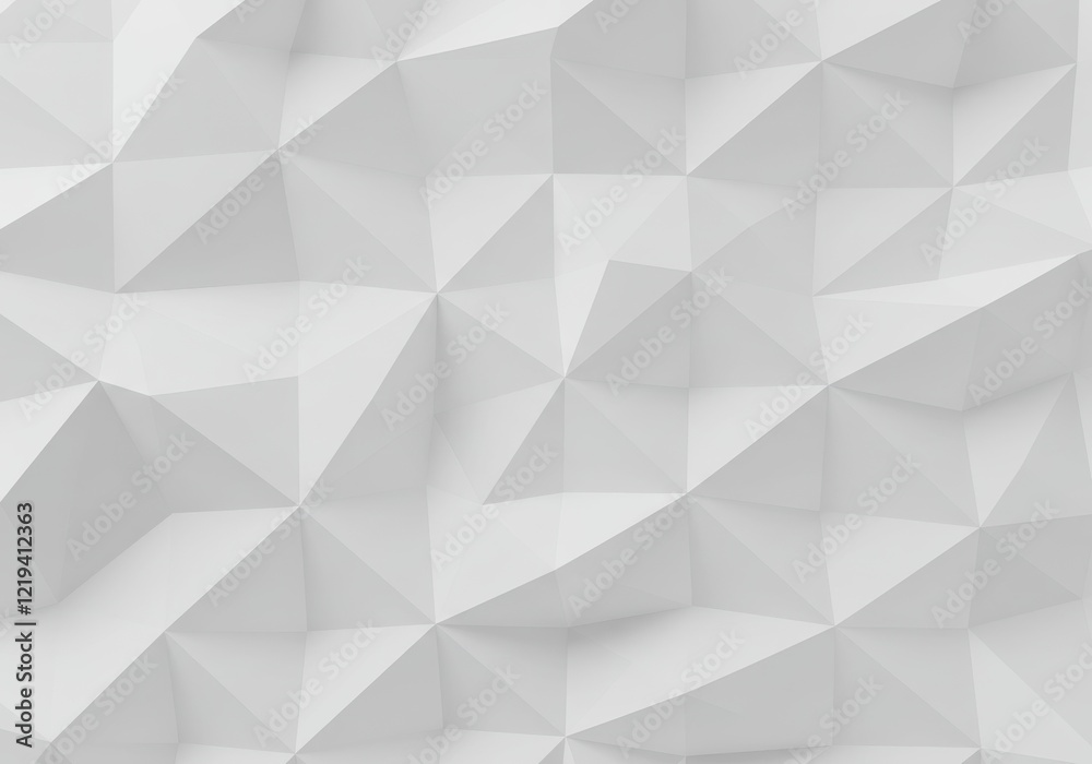 Seamless, geometric 3D pattern of low-poly triangles and polygons, rendered in a clean, monochromatic white color palette. Seamless, geometric 3D pattern of low-poly triangles and polygons, rendered in a clean, monochromatic white color palette.