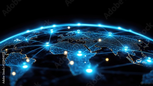 Obraz na płótnie Global Network Connects Continents