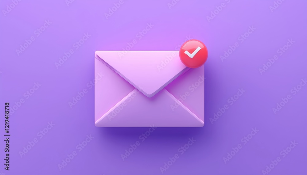 Purple Mail Envelope With New Message Notification And Red Bubble For Unread Email Letter. Pastel Message Render Design Touch. Purple Mail Envelope With New Message Notification And Red Bubble For Unread Email Letter. Pastel Message Render Design Touch.