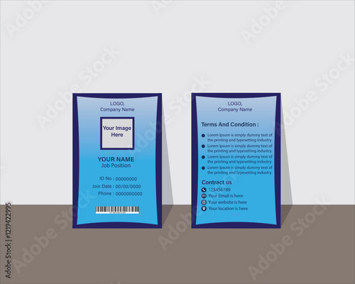 Print,ID card vector template for print, Professional ID card, Identity Card, Creative Design, Customizable design for Print or digital use, Adobe Illustrator Vector file high-quality for Branding.