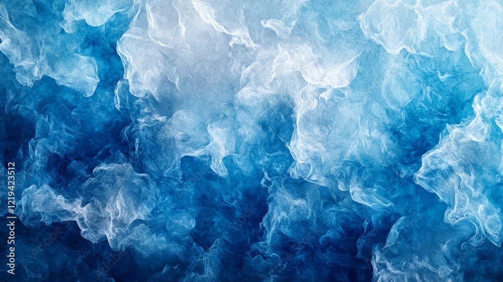 Obraz premium The image is a blue and white background with a lot of white clouds