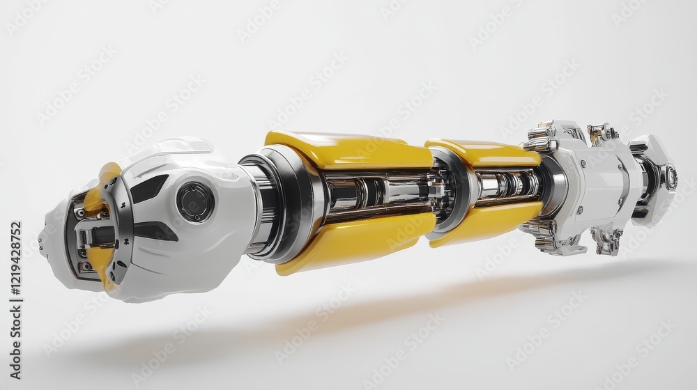 3D rendering of a robotic leg component 3D rendering of a robotic leg component