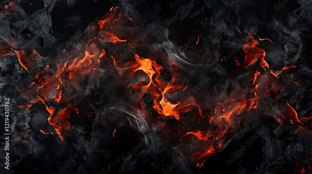 A dark abstract background featuring glowing particles and a smoky texture A dark abstract background featuring glowing particles and a smoky texture