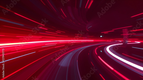 High speed red light background. Generative AI