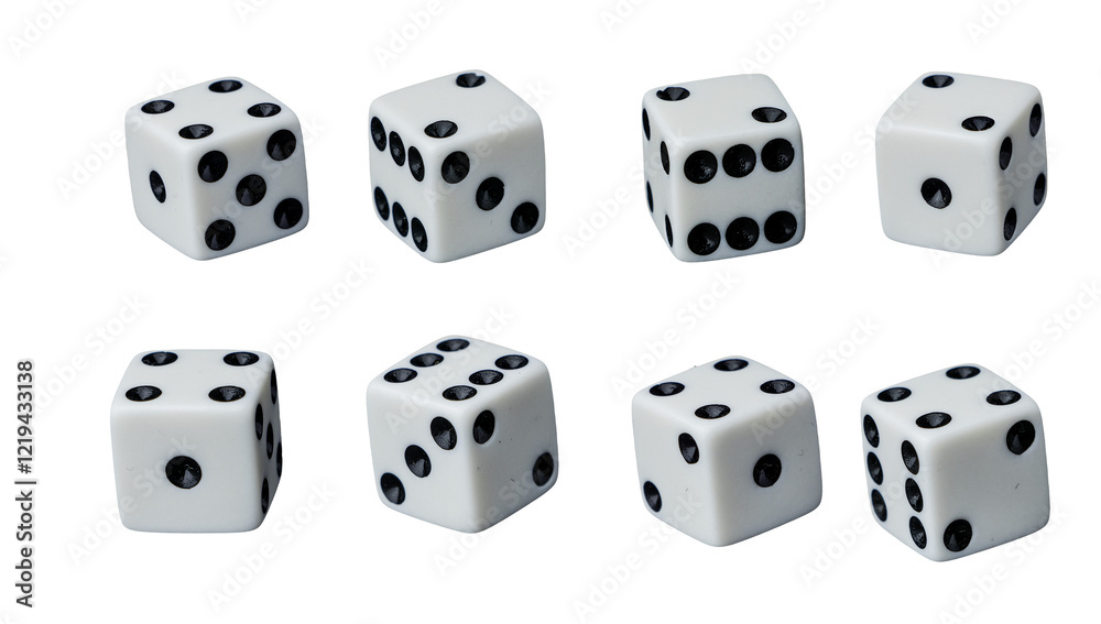 A white gaming die with black dots , symbolizing luck, chance, and strategy in board games, role-playing adventures, and casino excitement. transparent background
A white gaming die with black dots , symbolizing luck, chance, and strategy in board games, role-playing adventures, and casino excitement. transparent background