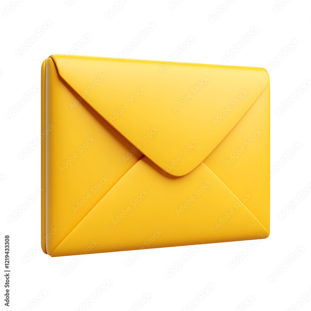 Yellow envelope 3d isolated on transparent background remove PNG, clipping path Yellow envelope 3d isolated on transparent background remove PNG, clipping path
