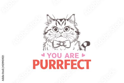 You are Purrfect Valentine's Day Cat T Shirt Design