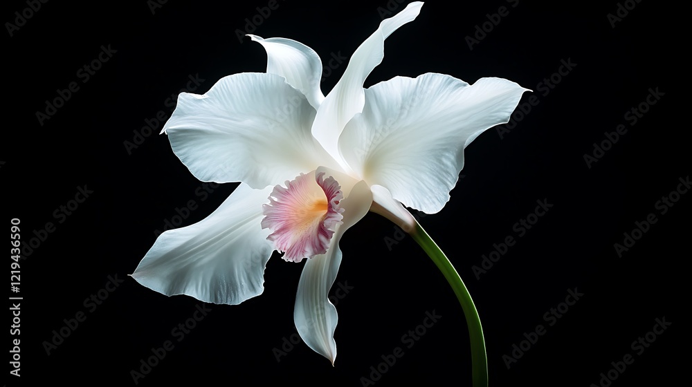 Fototapeta premium Serene White Orchid: A Study in Elegance