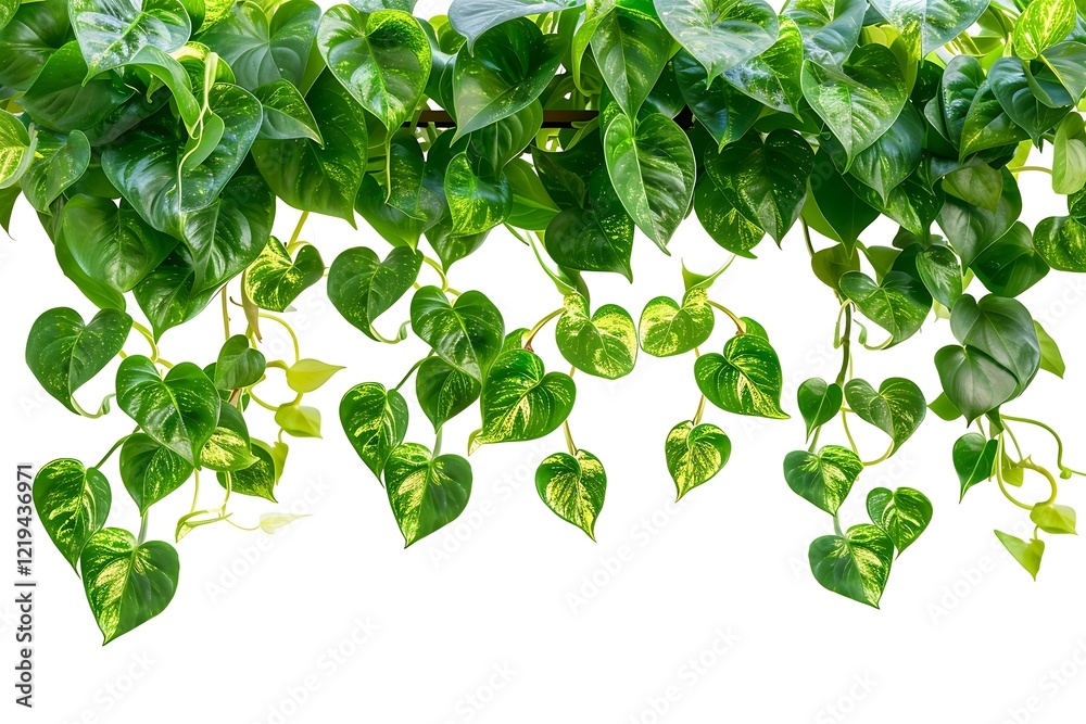 Green leaves of pothos or devil's ivy isolated on white background Green leaves of pothos or devil's ivy isolated on white background
