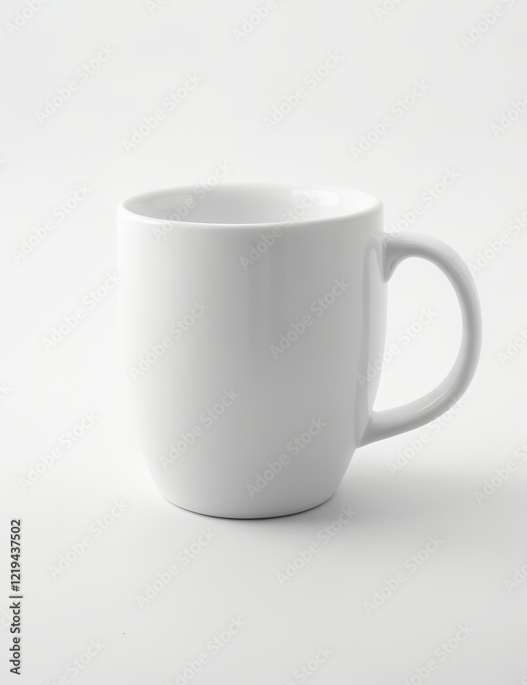 View of 3d white mug mockup element and Ceramic Coffee cup on white background 