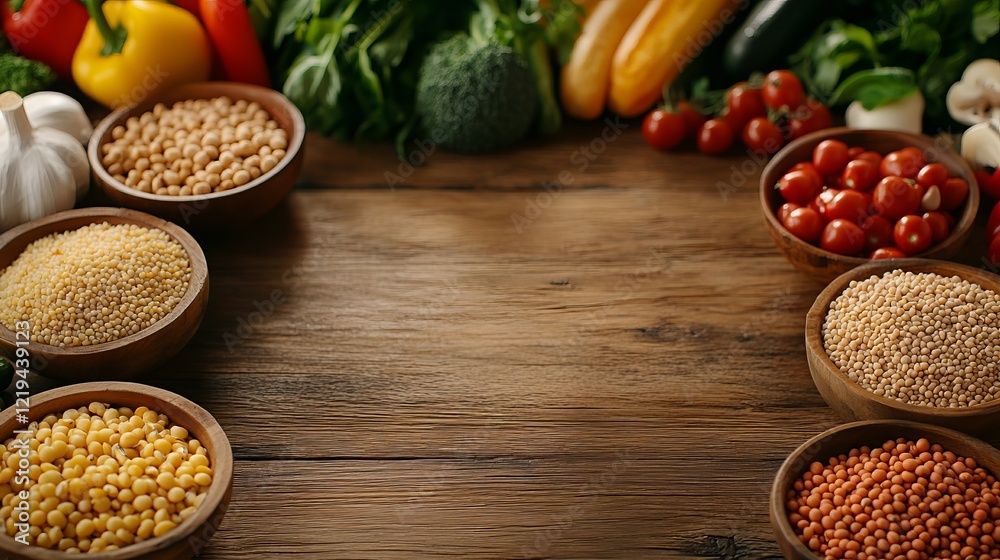 A Varied Array of Colorful Bowls Filled with Delicious and Nutritious Foods Displayed on a Rustic Wooden Table Creating an Inviting and Cozy Atmosphere for Sharing and Enjoying Meals Together A Varied Array of Colorful Bowls Filled with Delicious and Nutritious Foods Displayed on a Rustic Wooden Table Creating an Inviting and Cozy Atmosphere for Sharing and Enjoying Meals Together